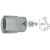 Vanjski šesterokutni nasadni ključ 33 mm 1/2" (12.5 mm) dimenzija proizvoda, dužina 50 mm Hazet 900Z-33