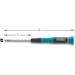 Finomehaničarski ravni odvijač Hazet širina oštrice: 3 mm duljina oštrice: 75 mm slika