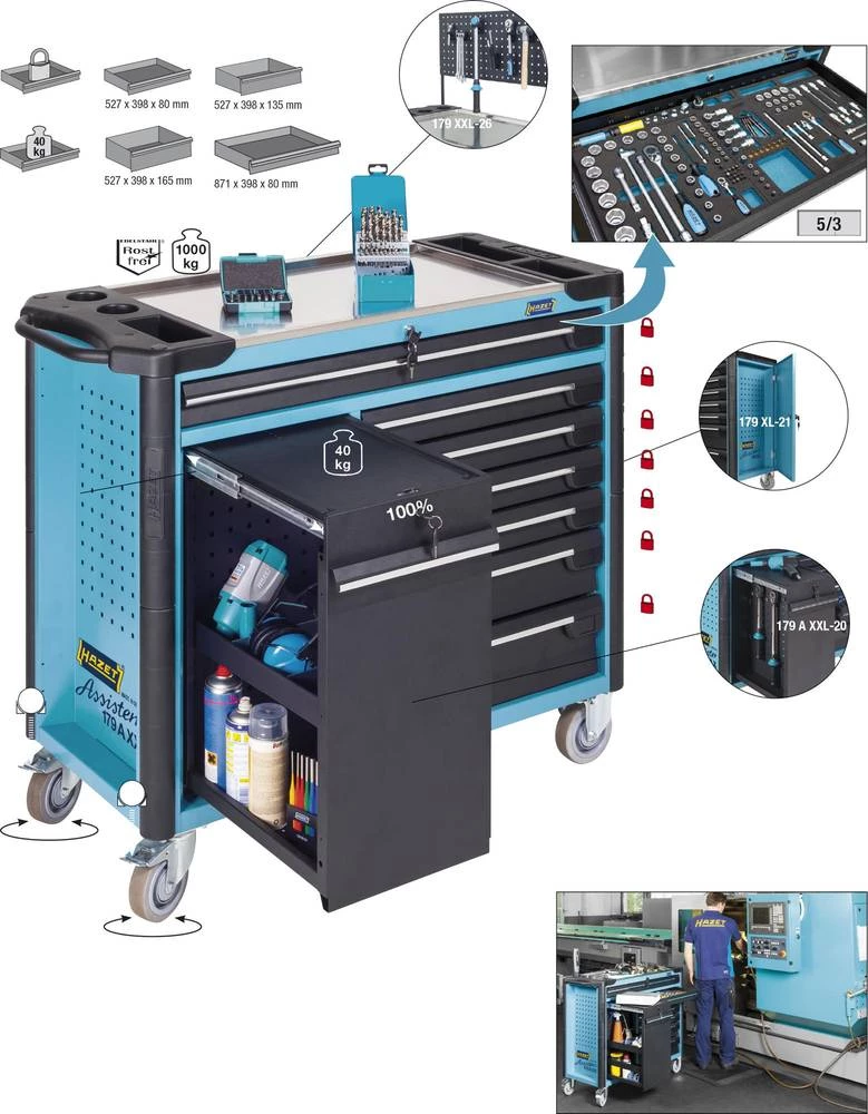 Kolica za alat Assistent179 A XXL Hazet 179AXXL-7 slika