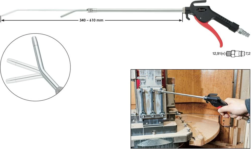 Vigor pištolj za ispuhivanje, radni tlak maks. 8 bara V2666 slika