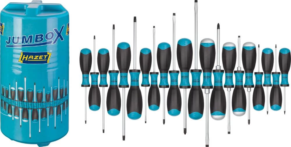 Radionički odvijač 21-dijelni set Hazet JumboX ravni, križni Phillips, unutarnji TORX slika