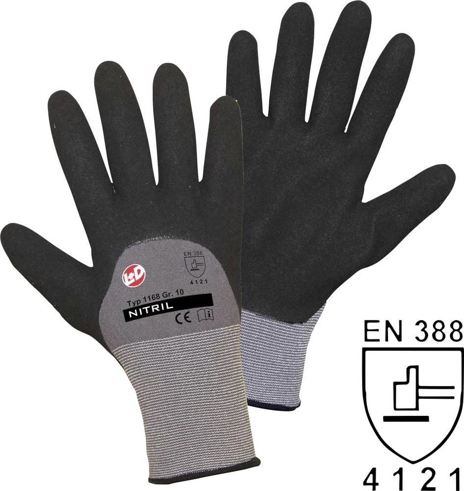 worky 1168 fino pletene rukavice, Nitril Double Grip 90 % Nylon, 10 % elastan sa dvostrukom nitrilnom prevlakom, veličina 9 slika