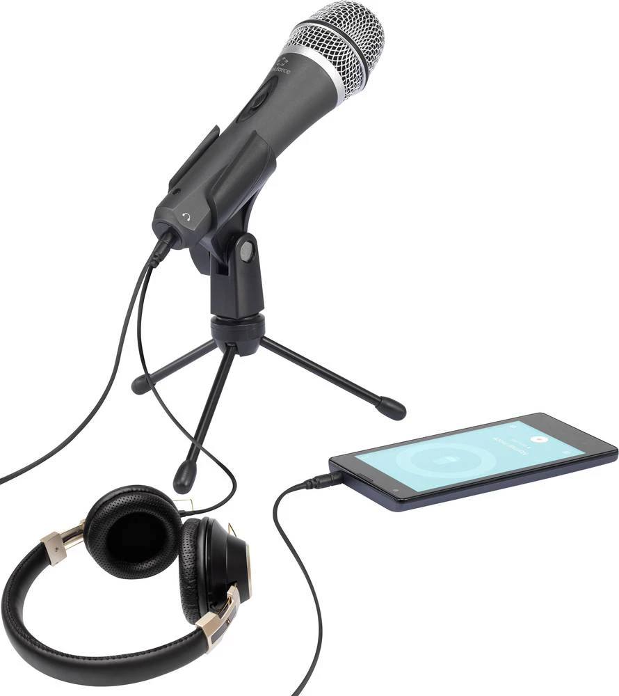 PC mikrofon Renkforce žičani, uklj. stezaljka, prekidač slika