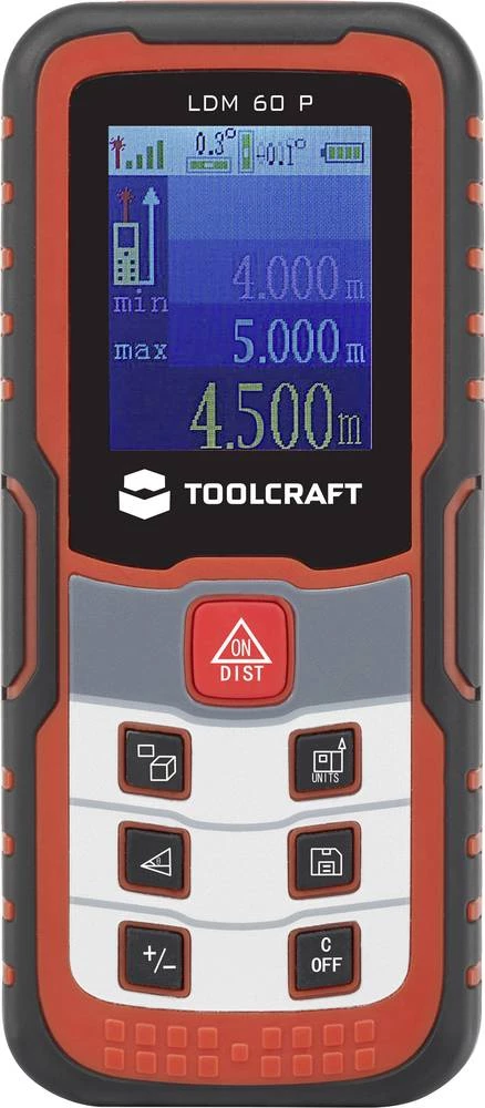 TOOLCRAFT LDM 60 J laserski daljinomjer, adapter za stativ 6.3 mm (1/4") mjerno područje (maks.) 60 m kalibriran prema tvornički slika