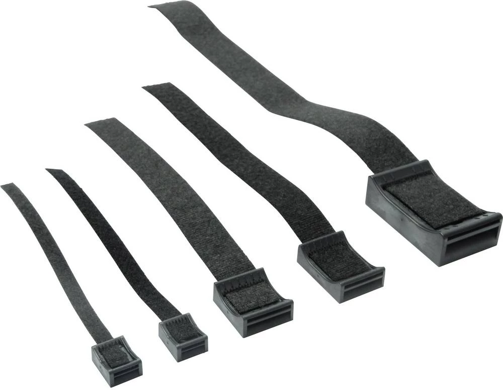 čičak traka za vezanje, sa podnožjem za pričvršćivanje, prianjajući i mekani dio (Š x V) 20 mm x 200 mm crna Hebotec 3011-006-20 slika