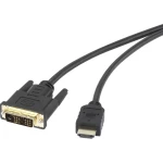 HDMI / DVI priključni kabel [1x HDMI-utikač - 1x DVI-utikač 18+1pol.] 1.80 m crni Renkforce