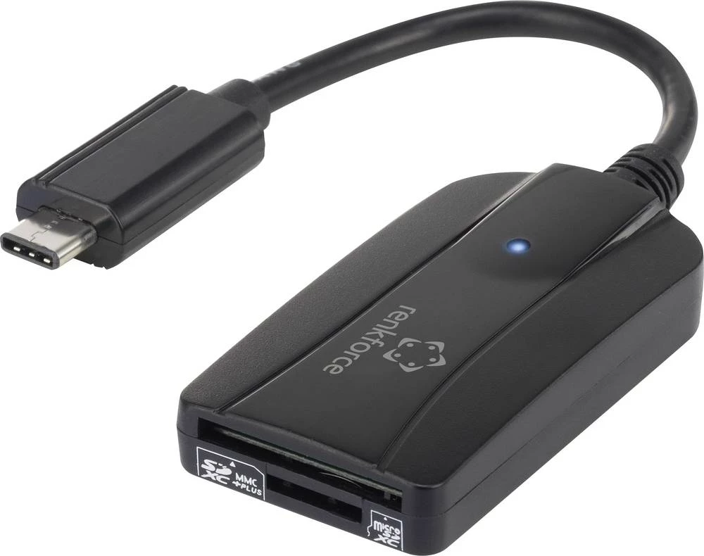 Vanjski čitač memorijskih kartica USB-C Renkforce CR37e crni slika