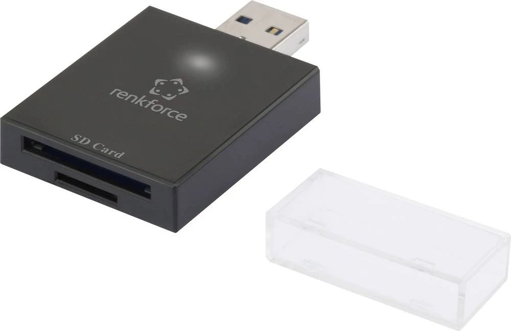 Vanjski čitač memorijskih kartica USB 3.0 Renkforce CR38e-Kompakt crni slika