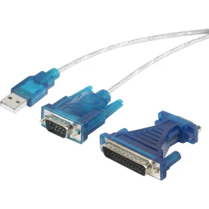USB 1.1 adapter [1x D-SUB-utikač 9pol., D-SUB-utikač 25pol. - 1x USB 1.1 utikač A] crni, pozlaćeni kontakti Renkforce slika