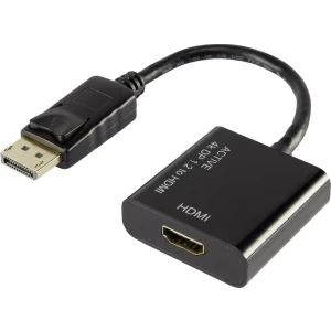 DisplayPort / HDMI adapter [1x DisplayPort utikač - 1x HDMI-utičnica] crni, pozlaćeni kontakti Renkforce slika