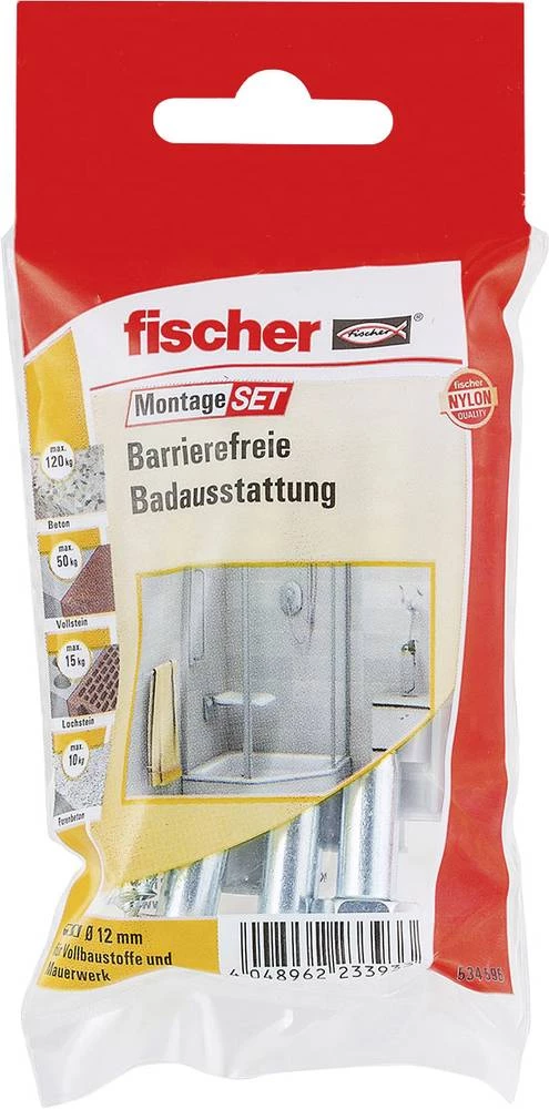 Fischer 534595 set za ugradnju otvorene tuš kabine, sadržaj 1 set 4x tipla SX 12 x 60 mm · 4x vijak šesterokutni 8 x 80 m slika