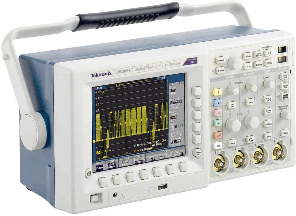 Digitalni osciloskop Tektronix TDS3014C 100 MHz 4-kanalni 1.25 GSa/s 10 kpts 9 bita kalibriran prema: ISO digitalna memorija (DS slika