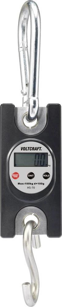 Viseća vaga VOLTCRAFT HS-70 područje vaganja (maks.) 100 kg očitljivost 100 g crna kalibriran prema ISO slika