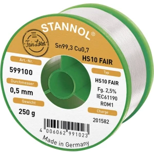 Lemna žica u kolutu Stannol HS10-Fair Sn99.3Cu0.7 250 g 0.5 mm slika