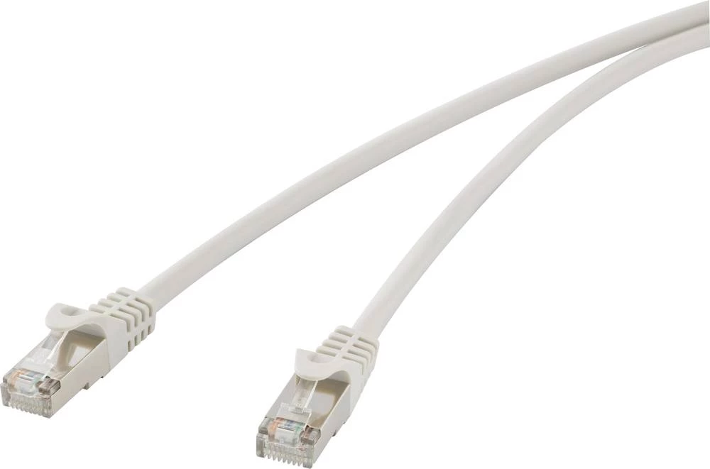 RJ45 mrežni priključni kabel CAT 5e F/UTP 5 m sivi, zaštita na priključku Renkforce slika