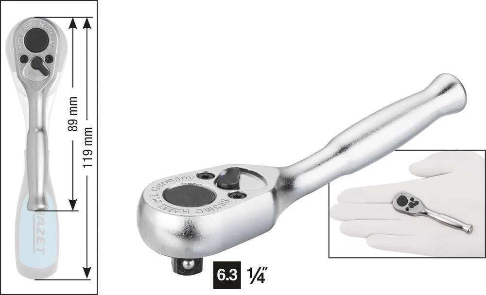 Preklopna račna 1/4" (6.3 mm) 89 mm Hazet 863MC slika