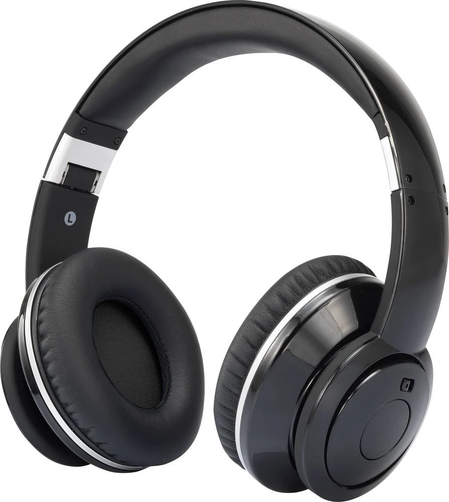 Putničke slušalice renkforce HP02 Over Ear sklopive, Headset, uklanjanje buke, crne slika