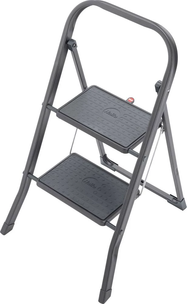 čelične ljestve s dva gazišta, radna visina (maks.): 2.25 m Hailo K20 4396-921 crne boje 5.2 kg slika