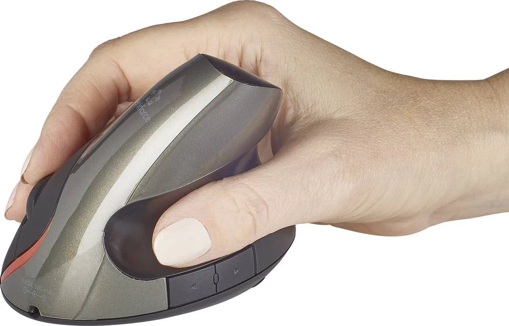 Bežični optički miš Renkforce RF-439 ergonomski, crna, tamno zelena slika