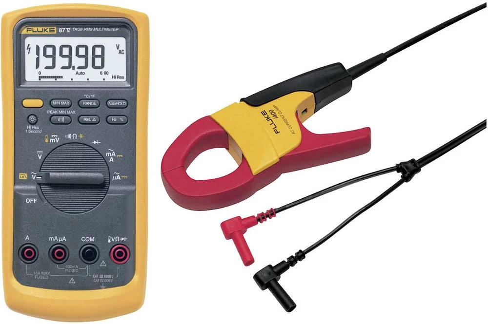 Ručni multimetar digitalni Fluke 87V/EUR+Fluke i400 kalibriran prema tvorničkom standardu CAT III 1000 V, CAT IV 600 V prikaz (b slika