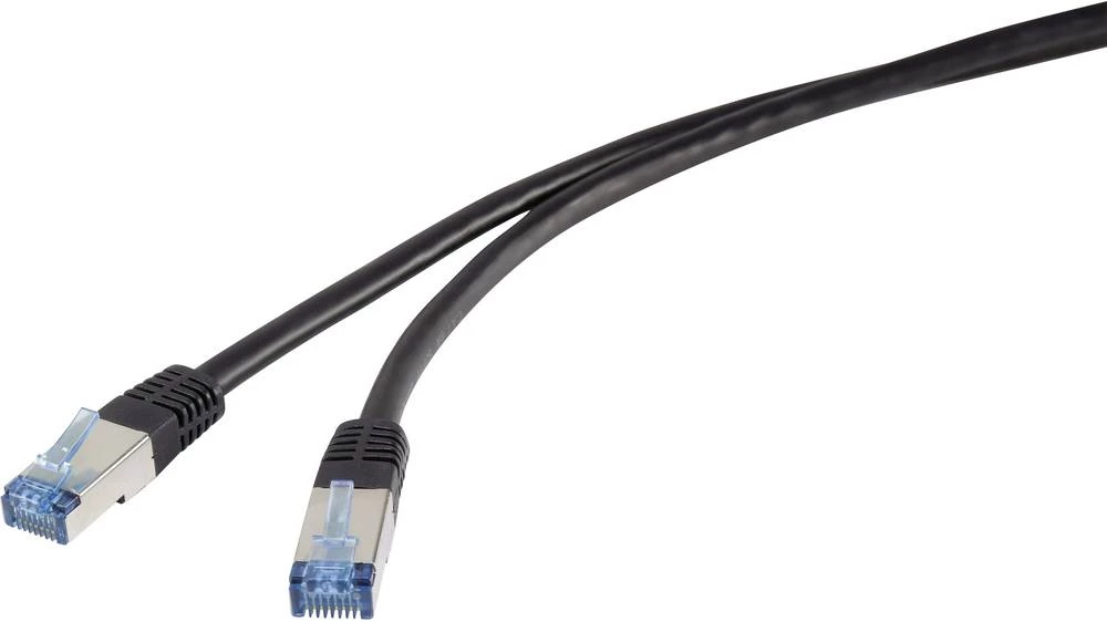 RJ45 mrežni priključni kabel CAT 6A S/FTP 2 m crni, PE-vanjski plašt Renkforce slika