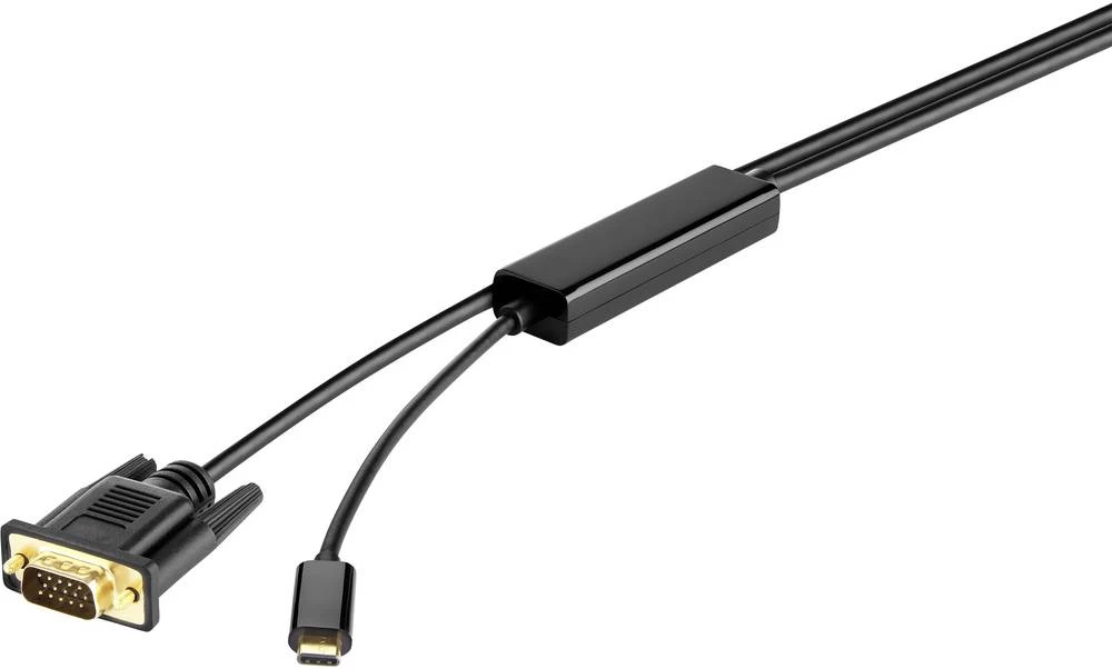 USB / VGA priključni kabel [1x USB-C utikač - 1x VGA-utikač] 1.80 m crni, Renkforce slika