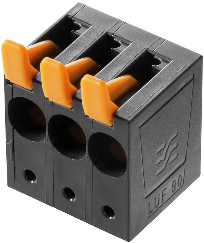Opružna blok spojka 16 mm broj polova: 2 LUF 10.00/02/90 5.0SN BK BX Weidmüller crna 40 kom. slika