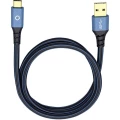 USB 3.1 priključni kabel [1x USB 3.0 utikač A - 1x USB-C™ utikač] 0.50 m plavi, pozlaćeni kontakti Oehlbach USB Plus C3 slika
