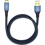 USB 3.1 priključni kabel [1x USB 3.0 utikač A - 1x USB-C™ utikač] 1 m plavi, pozlaćeni kontakti Oehlbach USB Plus C3
