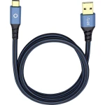 USB 3.1 priključni kabel [1x USB 3.0 utikač A - 1x USB-C™ utikač] 1.50 m plavi, pozlaćeni kontakti Oehlbach USB Plus C3