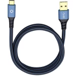 USB 3.1 priključni kabel [1x USB 3.0 utikač A - 1x USB-C™ utikač] 3 m plavi, pozlaćeni kontakti Oehlbach USB Plus C3
