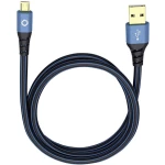 USB 2.0 priključni kabel [1x USB 2.0 utikač A - 1x USB 2.0 utikač Micro-B] 0.50 m plavi, pozlaćeni kontakti Oehlbach USB Plus Mi