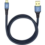 USB 2.0 priključni kabel [1x USB 2.0 utikač A - 1x USB 2.0 utikač Micro-B] 3 m plavi, pozlaćeni kontakti Oehlbach USB Plus Micro