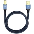 USB 2.0 priključni kabel [1x USB 2.0 utikač A - 1x USB 2.0 utikač B] 1 m plavi, pozlaćeni kontakti Oehlbach USB Plus B slika
