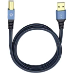 USB 2.0 priključni kabel [1x USB 2.0 utikač A - 1x USB 2.0 utikač B] 1.50 m plavi, pozlaćeni kontakti Oehlbach USB Plus B