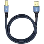 USB 2.0 priključni kabel [1x USB 2.0 utikač A - 1x USB 2.0 utikač B] 3 m plavi, pozlaćeni kontakti Oehlbach USB Plus B
