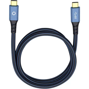 USB 3.1 priključni kabel [1x USB-C™ utikač - 1x USB-C™ utikač] 0.50 m plavi, pozlaćeni kontakti Oehlbach USB Plus CC slika