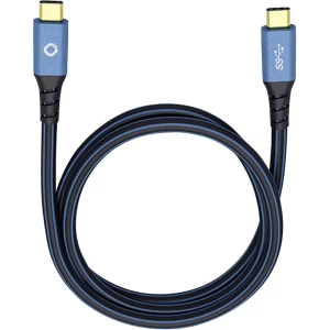 USB 3.1 priključni kabel [1x USB-C™ utikač - 1x USB-C™ utikač] 1 m plavi, pozlaćeni kontakti Oehlbach USB Plus CC slika