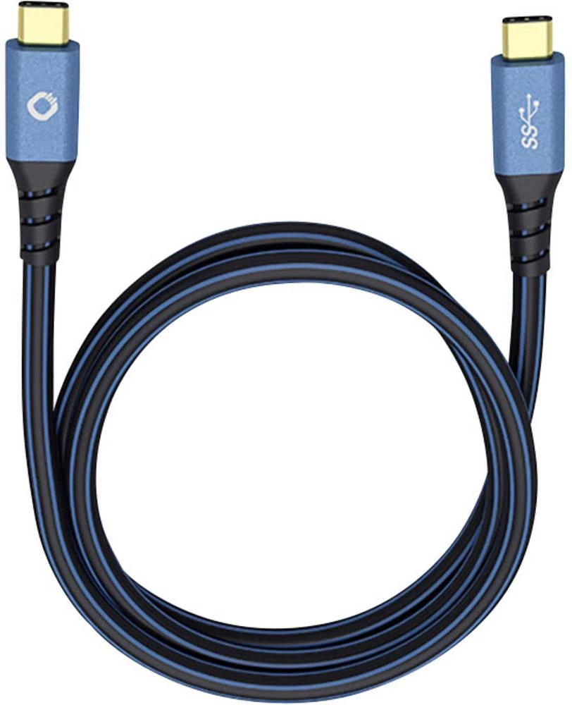 USB 3.1 priključni kabel [1x USB-C™ utikač - 1x USB-C™ utikač] 1.50 m plavi, pozlaćeni kontakti Oehlbach USB Plus CC slika