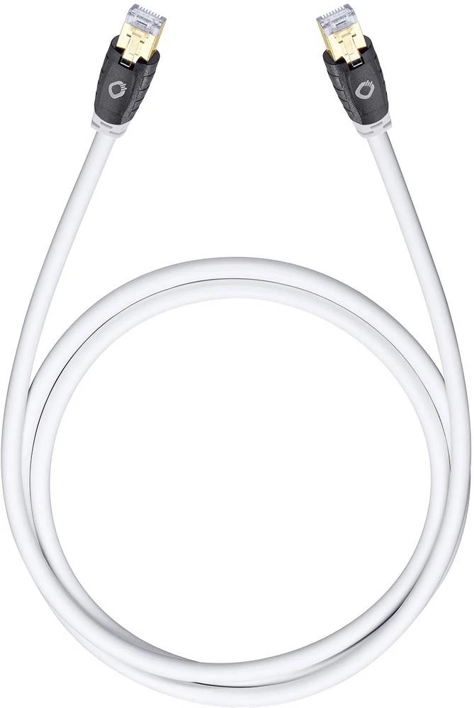 RJ45 mrežni kabel CAT 6 SF/FTP 1.20 m bijeli, pozlaćeni kontakti Oehlbach HI Stream slika
