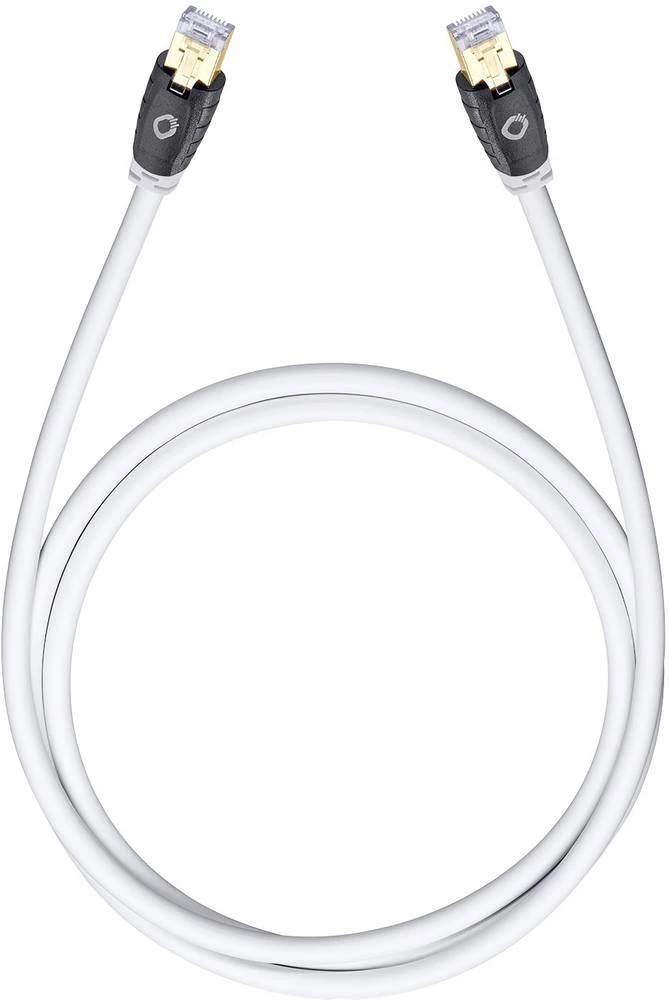 RJ45 mrežni kabel CAT 6 SF/FTP 2.20 m bijeli, pozlaćeni kontakti Oehlbach HI Stream slika