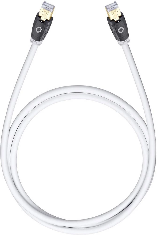 RJ45 mrežni kabel CAT 6 SF/FTP 3.20 m bijeli, pozlaćeni kontakti Oehlbach HI Stream slika