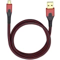 USB 2.0 priključni kabel [1x USB 2.0 utikač A - 1x USB 2.0 utikač Micro-B] 1 m crveni/crni, pozlaćeni kontakti Oehlbach USB Evol slika