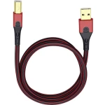 USB 2.0 priključni kabel [1x USB 2.0 utikač A - 1x USB 2.0 utikač B] 7.50 m crveni/crni, pozlaćeni kontakti Oehlbach USB Evoluti
