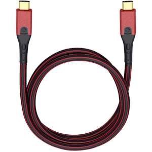 USB 3.1 priključni kabel [1x USB-C™ utikač - 1x USB-C™ utikač] 0.50 m crveni/crni, pozlaćeni kontakti Oehlbach USB E slika