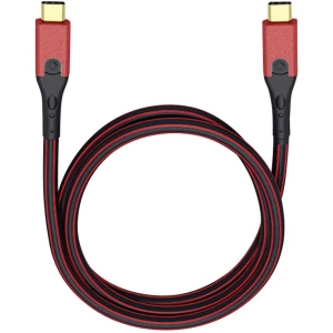 USB 3.1 priključni kabel [1x USB-C™ utikač - 1x USB-C™ utikač] 1 m crveni/crni, pozlaćeni kontakti Oehlbach USB Evol slika