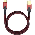 USB 3.1 priključni kabel [1x USB 3.0 utikač A - 1x USB-C™ utikač] 0.50 m crveni/crni, pozlaćeni kontakti Oehlbach USB Evol