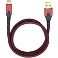 USB 3.1 priključni kabel [1x USB 3.0 utikač A - 1x USB-C™ utikač] 1 m crveni/crni, pozlaćeni kontakti Oehlbach USB Evoluti slika