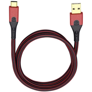 USB 3.1 priključni kabel [1x USB 3.0 utikač A - 1x USB-C™ utikač] 1 m crveni/crni, pozlaćeni kontakti Oehlbach USB Evoluti slika
