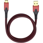 USB 3.1 priključni kabel [1x USB 3.0 utikač A - 1x USB-C™ utikač] 1.50 m crveni/crni, pozlaćeni kontakti Oehlbach USB Evol